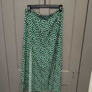 SHEIN Green and White Maxi Skirt